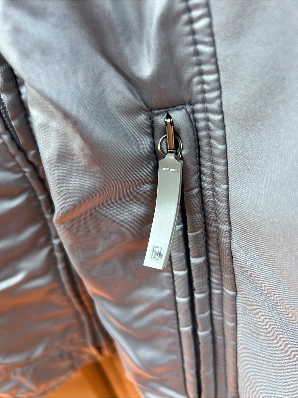 Fendi Jeans Made in Italy Silver Technical Zip Jacket Women’s Large IT 52 - Picture 5 of 14